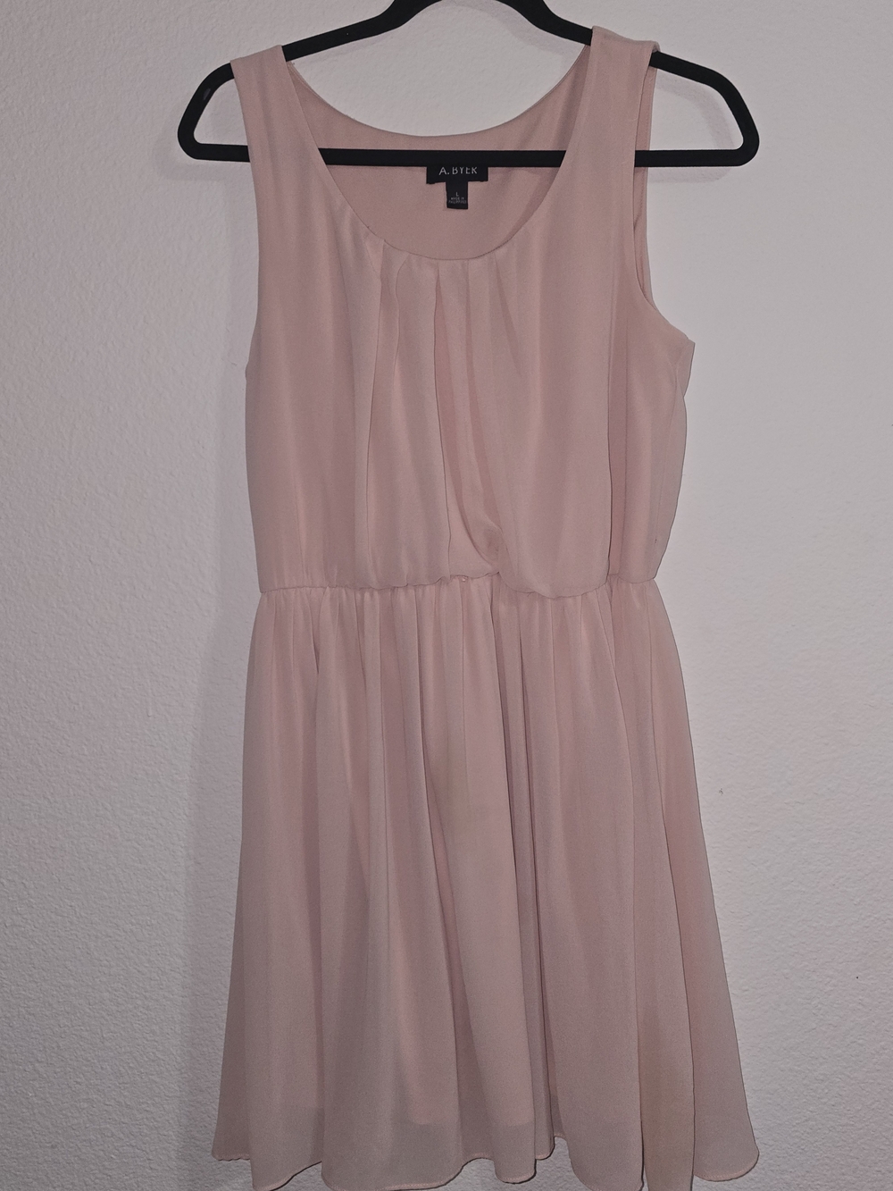 A. Byer Women's Sleeveless Chiffon Dress in Blush Pink